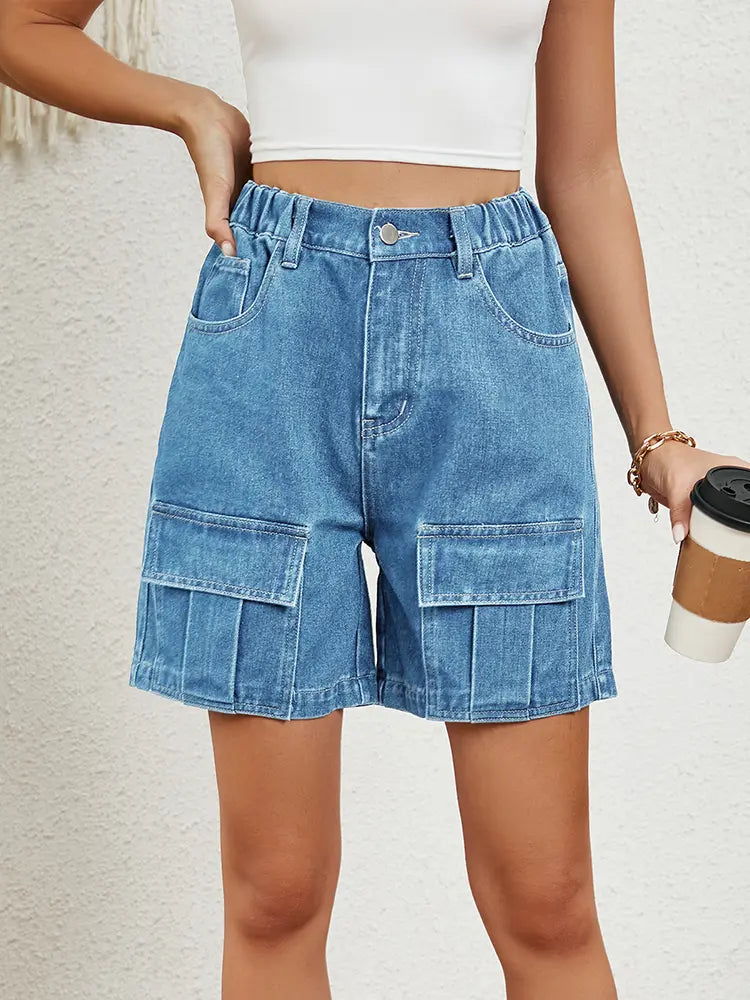 Liv - Cargo Denim Shorts