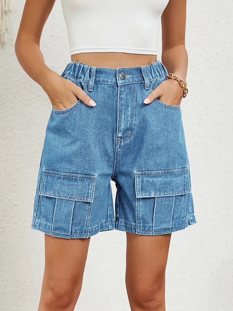 Liv - Cargo Denim Shorts