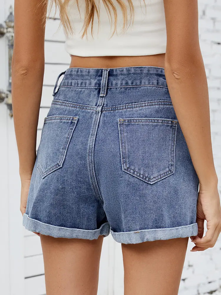 Lola - Cherry Denim Shorts