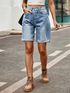 Elin - Straight Denim Shorts