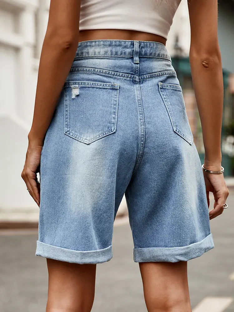 Elin - Straight Denim Shorts