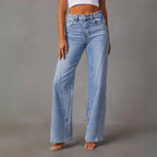 Yara High-Waist Jeans mit weitem Bein