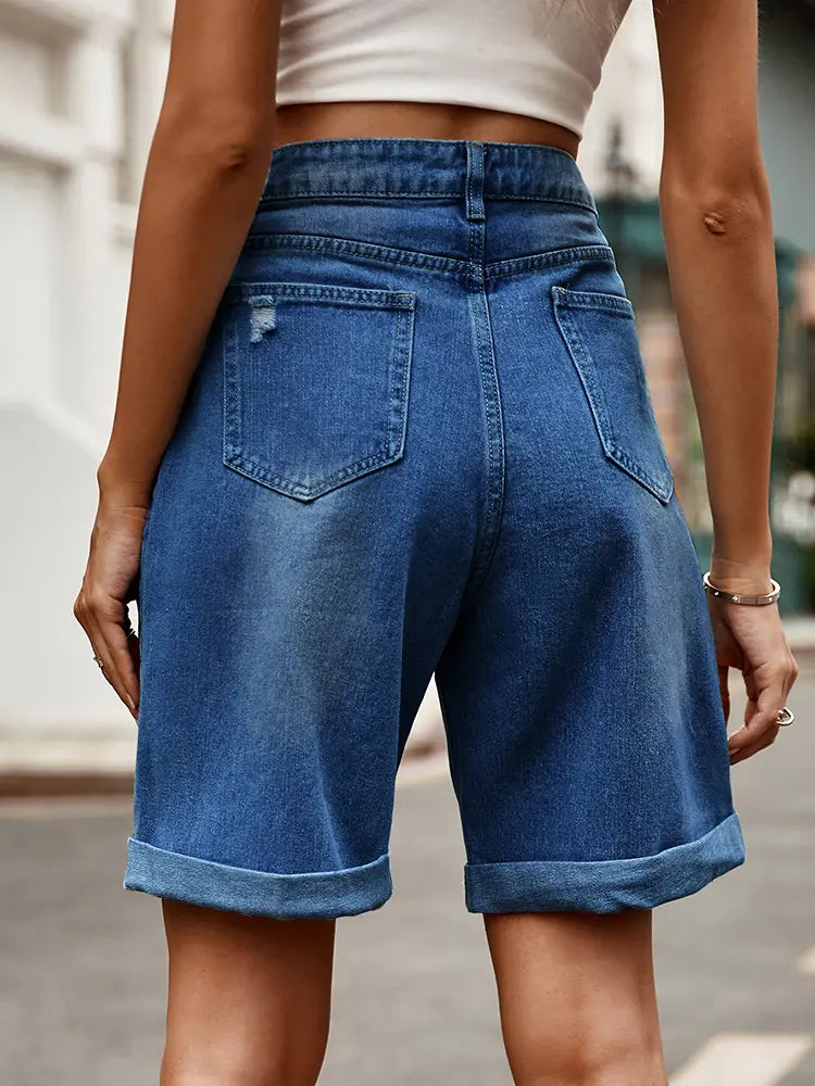Elin - Straight Denim Shorts