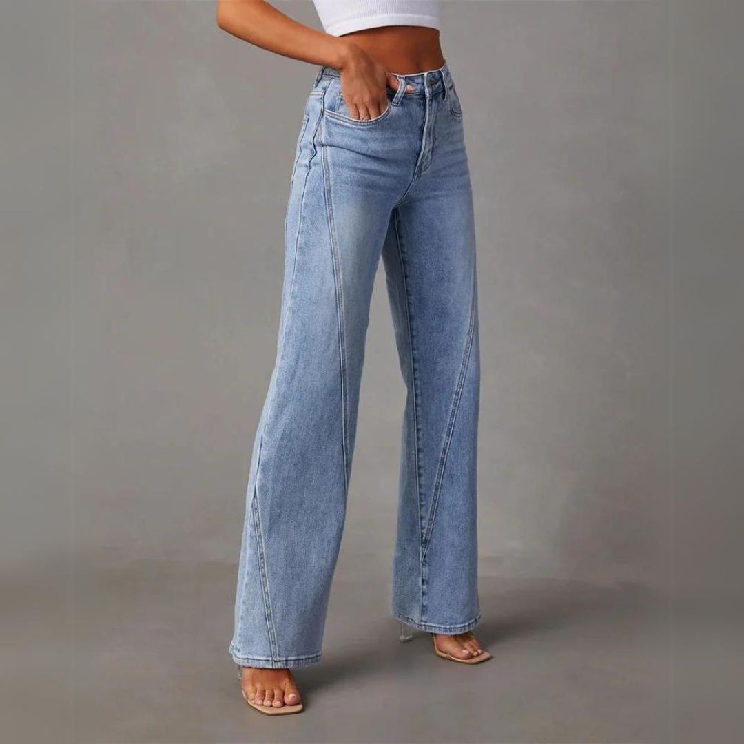 Yara High-Waist Jeans mit weitem Bein