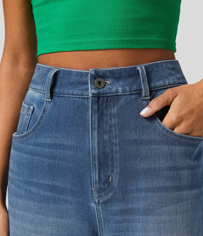 Lina – Weit geschnittene Jeans mit Umschlag