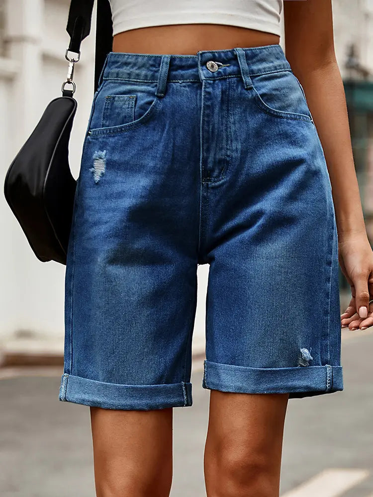 Elin - Straight Denim Shorts