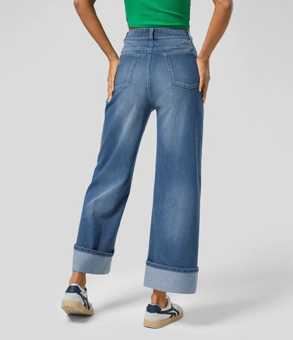 Lina – Weit geschnittene Jeans mit Umschlag