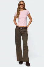 Lila Weiches Stretch-T-Shirt