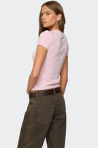 Lila Weiches Stretch-T-Shirt