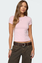 Lila Weiches Stretch-T-Shirt