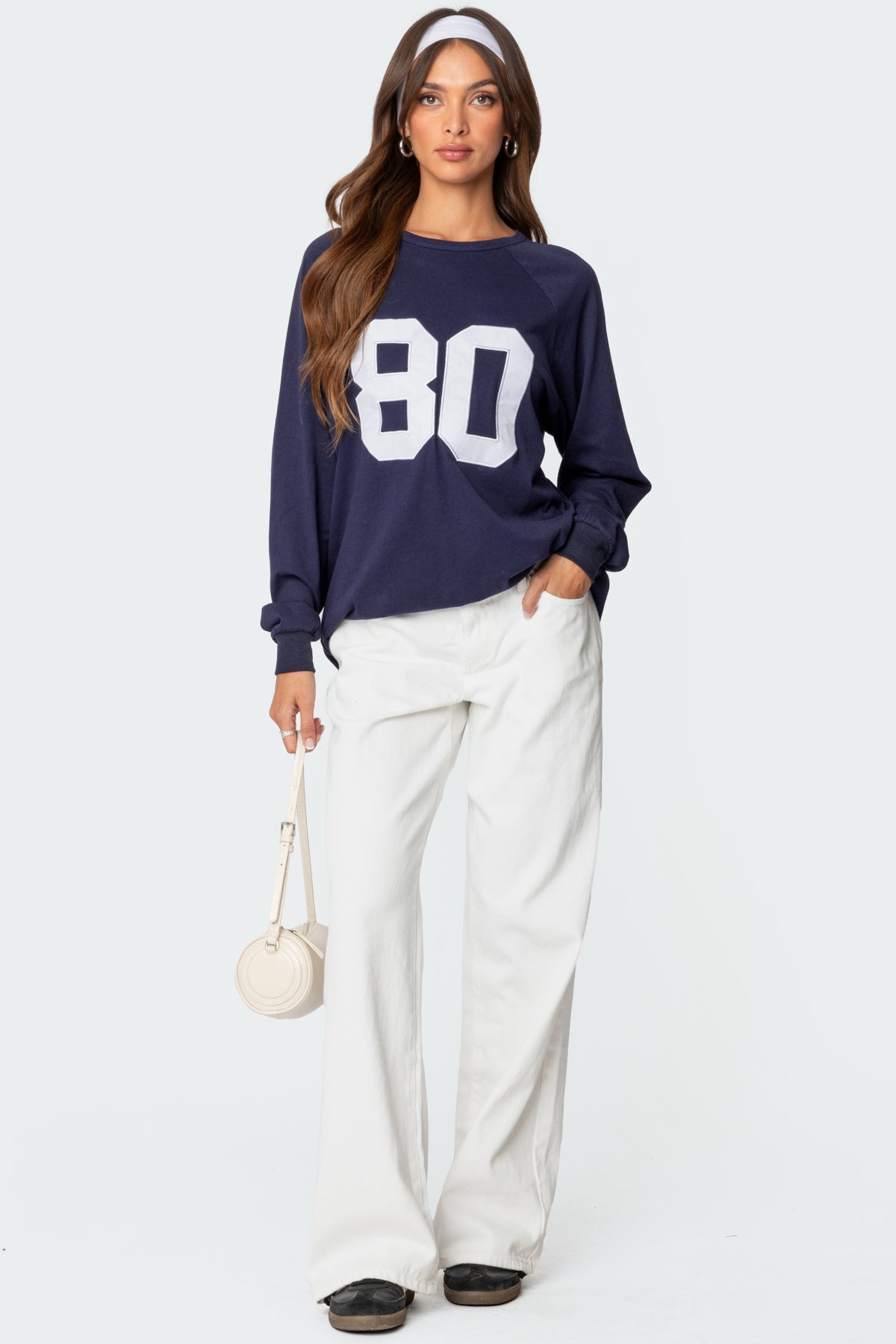 Liv Jeans mit weitem Bein – Offwhite