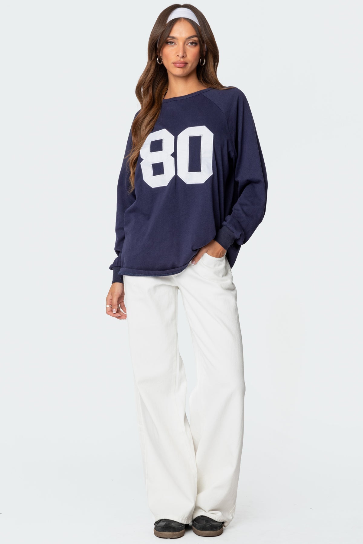 Liv Jeans mit weitem Bein – Offwhite