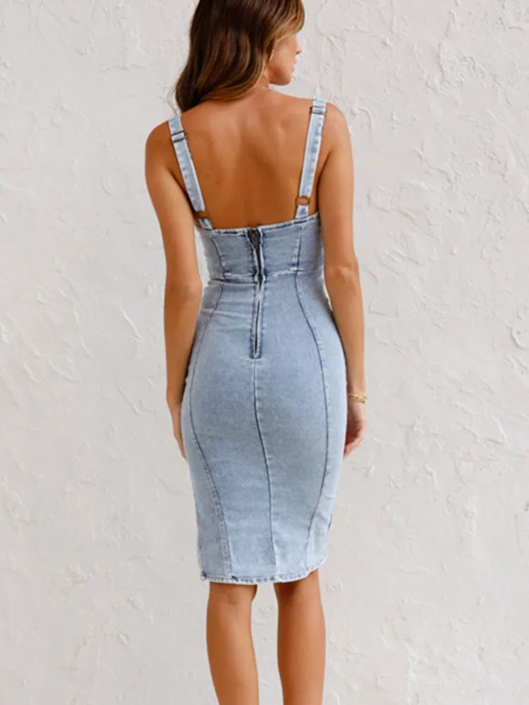 Lyra - Langes Kleid in A-Linie aus Denim