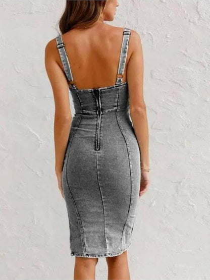 Lyra - Langes Kleid in A-Linie aus Denim